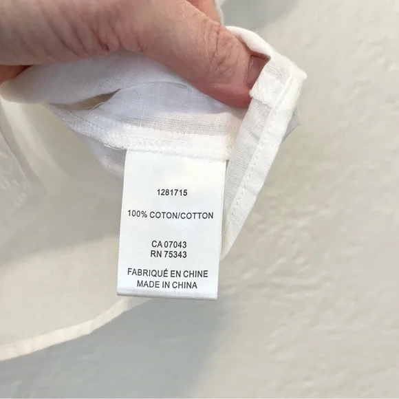 cupcakes & cashmere Top Blouse White Lace Trim Coquette Cottagecore XS Fairy - Picture 4 of 7